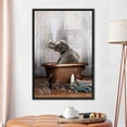 thumbnail image 5 of Animal Artwork, Elephant Wall Decor, Elephant Bathroom Canvas Art, Bathtub Elephant Art, Bathroom Poster, Cute Elephant Poster, Canvas Wall Decor - White Framed, 5 of 6