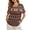 Aztec Southwest American Tribal, variant on Dragonfly Lavender Print Casual Short Sleeve T Shirt for Women Linen-Like Crewneck Blouses Oversized Tops Lightweight Soft Tunic Pullover with Decorative Buttons, 4XL