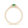 thumbnail image 2 of ANGARA Natural Prong-Set Round 3 Stone Emerald and Diamond Engagement Ring in 14K Rose Gold for Women (Size-5mm) | May Birthstone, Birthday, Anniversary, Jewelry Gift for Women | Natural Emerald Ring, 2 of 9