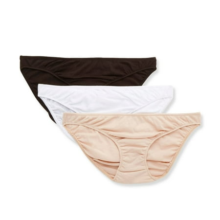 Women s Only Hearts 50840B Organic Cotton Hipster Panty - 3 Pack (Bone/White/Black L)