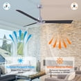 thumbnail image 4 of Matthews Fan Company AK-BN-BK-56 Alessandra 56” Brushed Nickel Ceiling Fan with 3 Matte Black Blades, Remote Control, Indoor/Outdoor Wet Rated, 4 of 6