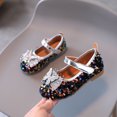 thumbnail image 4 of Black and Friday Deals Clothes under $5 asdoklhq Girl's Shoes,Toddler Shoes Baby Girls Cute Pearl Butterfly Sequins Non-slip Small Leather Princess Shoes, 4 of 5