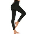 thumbnail image 5 of DODOING Cotton Soft High Waist Women's Yoga Leggings Capris, Tummy Control Workout Pants Gym Tights Full Length Leggings, Black/ Grey/ Navy Blue, 5 of 6