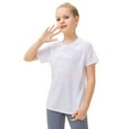 thumbnail image 5 of URMAGIC 2 Pack Girls Athletic Shirts Short Sleeve Quick Dry Tee Activewear Performance Tops for Kids 5-12Y, 5 of 9
