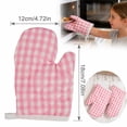 thumbnail image 3 of Kids Pink Gingham Oven Mitt, Small Heat Resistant Kitchen Glove for Toddler Cooking, Baking and Microwave Helper, 3 of 4