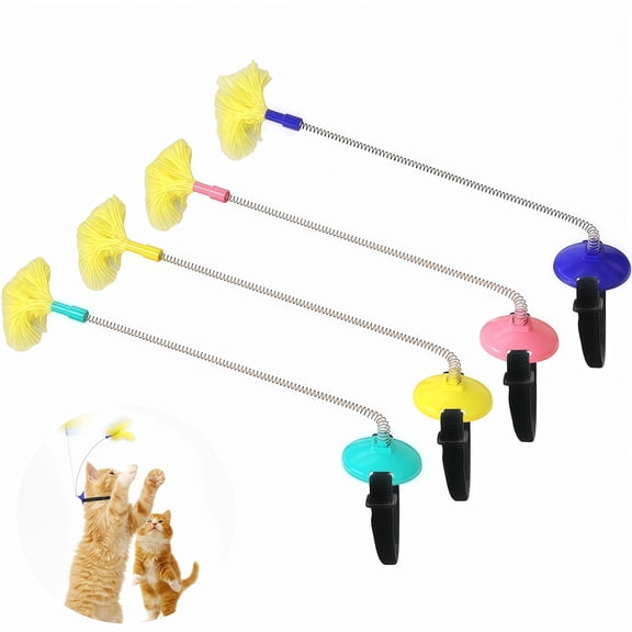 4 Pieces Cat Collar Set With Interactive Teasing Wand Cat Toys