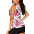 thumbnail image 3 of Easygdp Peonies And Roses Women's Workout Tank Top, Running Top, Hiking Shirt, Quick-Dry for Running, Yoga, Hiking - Small, 3 of 9