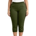 thumbnail image 6 of LIaqionyy Women's Plus Size Capri Pants Casual Straight Leg Elastic Waist Cropped Pant Trousers with Pockets, 6 of 7
