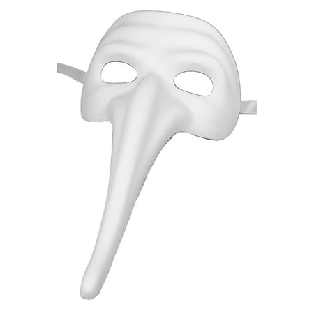 WHITE JOKER MASK - Long Nose Masks - VENETIAN COSTUME
