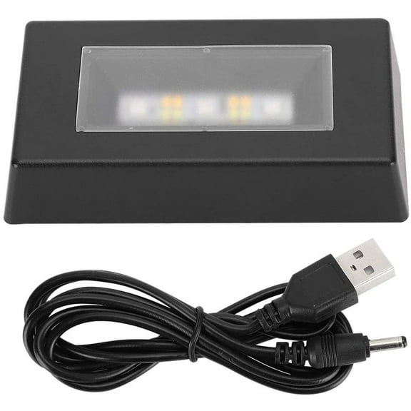 7 Color LED Display Base, Rectangle Changing Light Show Stand with USB Cable Battery Operated Multicolor Pedestal 3D Glass Art Crystal Statues Jewelry Artwork Room Merchandise Lighted Decoration Black