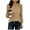 Khaki, variant on Women's Blouses Dressy Casual Tops,Women Textured Knit Top With Ribbed Waistband And Long Sleeves Blouse