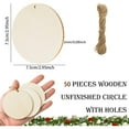 thumbnail image 2 of GoXteam 50Pcs Unfinished Wooden Circles with Holes, 3 Inch Wood Discs for Crafts, Wood Plaque for Carfts, Door Hanger, Burning, Painting, DIY Easter Holiday Crafts Home Decor, 2 of 7