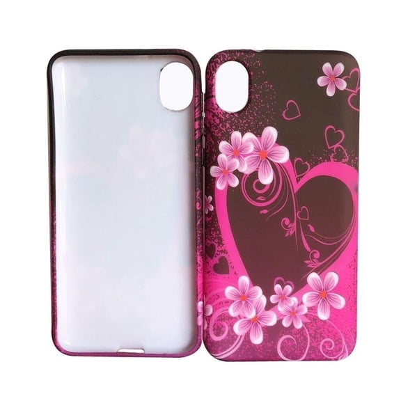 For Motorola Moto E6 XT2005DL XT2005-1PP TPU 1-Piece Cover Cell Phone Case - Pink Heart