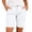 #09 White 【Mix, Match & Rotate: Stock Up on Daily Colors】, variant on Women's Stretch Twill Bermuda Shorts with Pockets, Elastic Waist Casual Hiking Walking Athletic Shorts, 100% Polyester, Womens | VerBelle,Khaki L