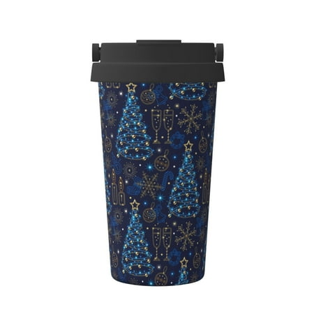 

Matuu Shining Christmas Tree for Insulated Coffee Mug Reusable Travel Coffee Cup Spill Proof 16oz Stainless Steel Coffee Cups for Hot/Ice Coffee Tea