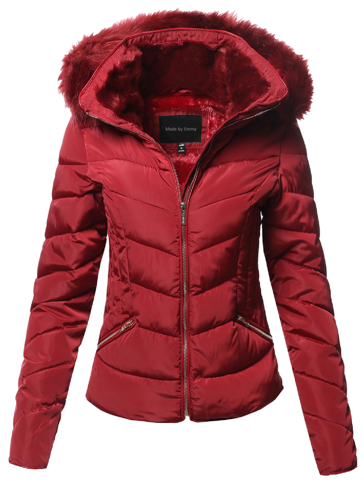 FashionOutfit Women's Casual Solid Slim Fit Detachable Hoodie Puffer ...