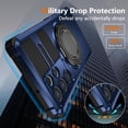thumbnail image 4 of Phone Case for Samsung S22 Ultra Case with Ring Magnetic Fits Wireless Charger, 2 in 1 Soft TPU and Hard PC Cover Samsung Galaxy S22 Ultra Case Shockproof Rugged Black (Blue), 4 of 17