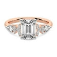 thumbnail image 4 of IGI Certified 1 Carat Emerald Shape Lab Grown Diamond Engagement Ring | 14K Rose Gold | Josephine Four Prong Side Stone Diamond Ring | FG-VS1-VS2 Quality Friendly Diamonds, 4 of 6