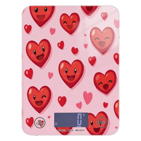 

Heart-shaped Emoticons Food Scale Digital Kitchen Scale Waterproof Grams Ounces lbs for For Baking and Cooking