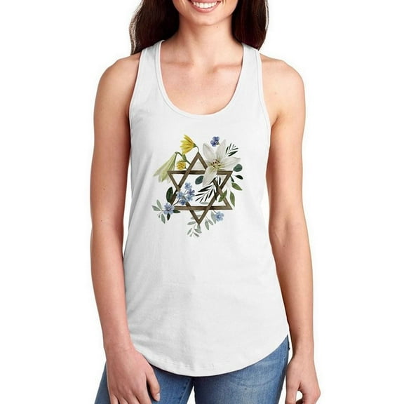 Floral Hanukkah C Racerback Tank Women -Grace Popp Designs, Female XX-Large