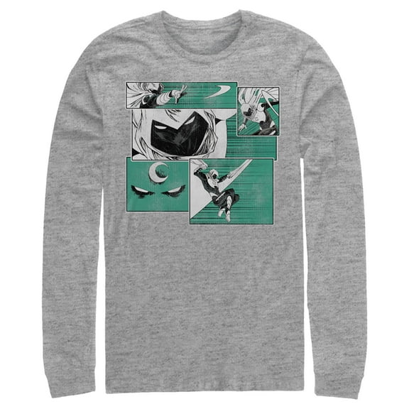 Men's Marvel Moon Knight Panels  Long Sleeve Shirt Athletic Heather X Large
