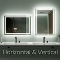 thumbnail image 2 of GANPE 28 x 36 inch LED Bathroom Mirror, Hand Wave Induction Vanity Mirror with Bluetooth, 2 of 5