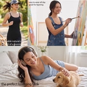 Essential Basic Women's Long Cami Tank Top 4-Pack, White, White, White, White, Size M