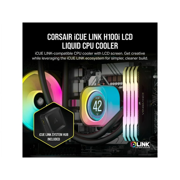 CORSAIR iCUE Link H100i LCD Liquid CPU Cooler - 240mm AIO CORSAIR iCUE Link H100i LCD Liquid CPU Cooler - 240mm AIO