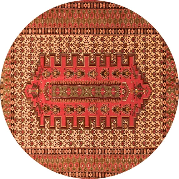 Ahgly Company Indoor Round Persian Orange Traditional Area Rugs, 3' Round