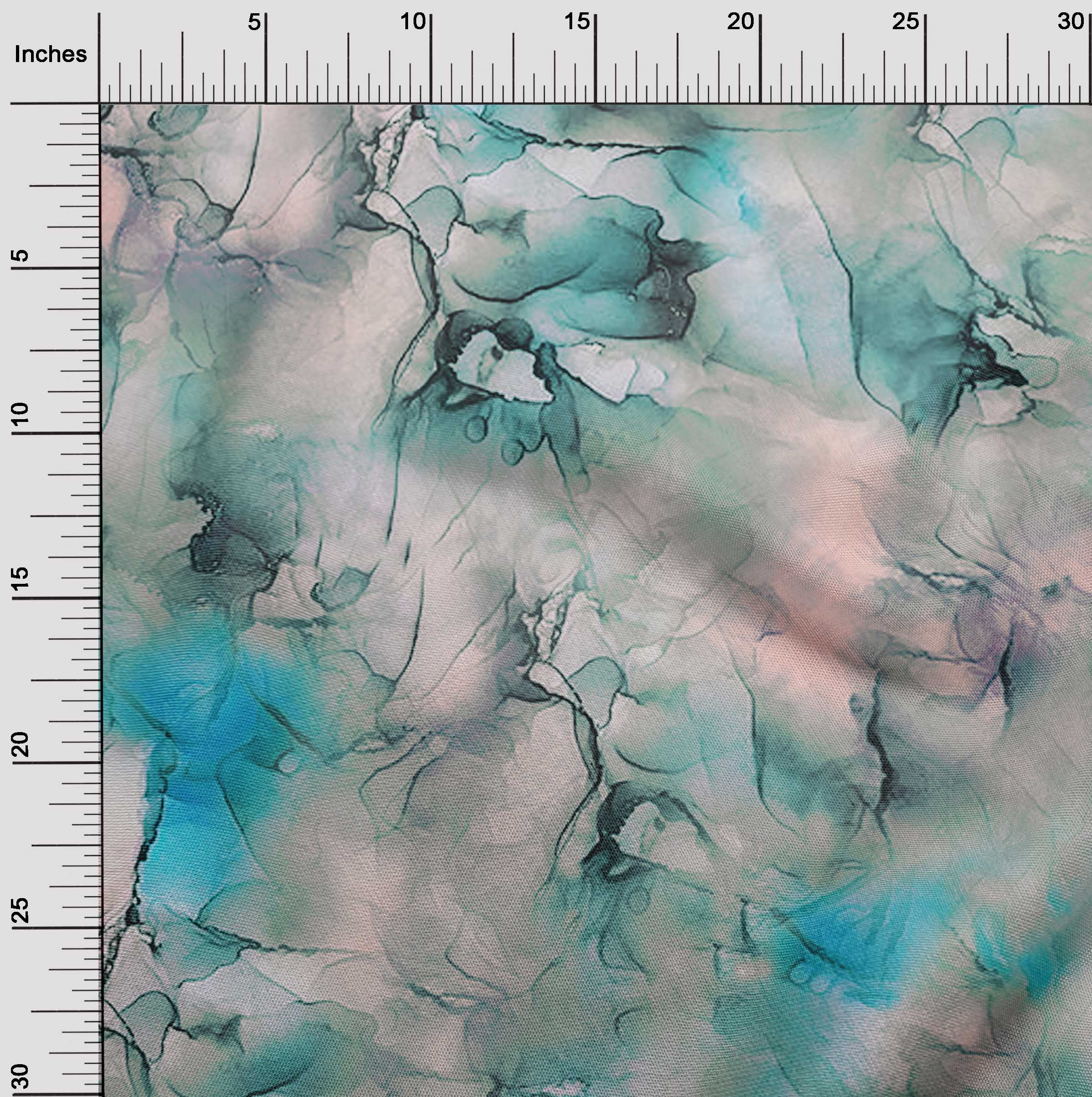 oneOone Cotton Flex Aqua Blue Fabric Abstract Floral Diy Clothing Quilting Fabric Print Fabric By Yard 40 Inch Wide