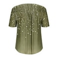 thumbnail image 5 of Tdoqot Womens Graphic Plus Size Shirts- Short Sleeve Trendy Casual Pleats Summer Tops Blouse Army Green Size 5XL, 5 of 6