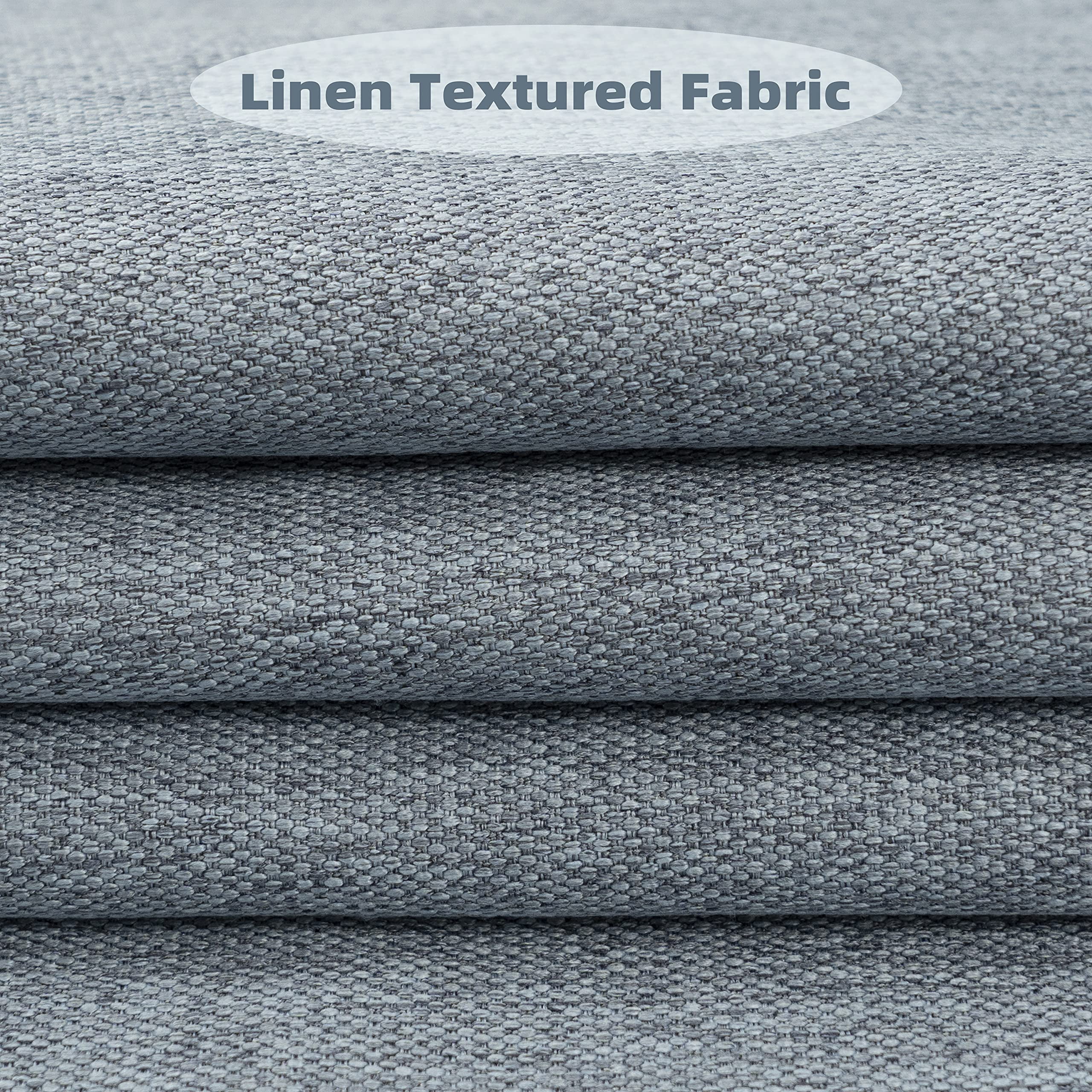 DriftAway Pinch Pleat Valance for Kitchen Window Blackout Faux Linen Textured Solid Valance for Living Room 16 Inch Farmhouse Window Treatment Back Tab 52x16 Dusty Blue