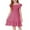 Hot Pink, variant on Kovlvoll Summer Dress Girls Clothes Ruffled Short Sleeve Pleated Square Neck A-Line Fashion Dresses for Middle Girl