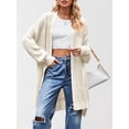 thumbnail image 3 of Long Cardigan Sweaters for Women Fall Trendy Oversized Open Front Winter Coat White  Color S, 3 of 8