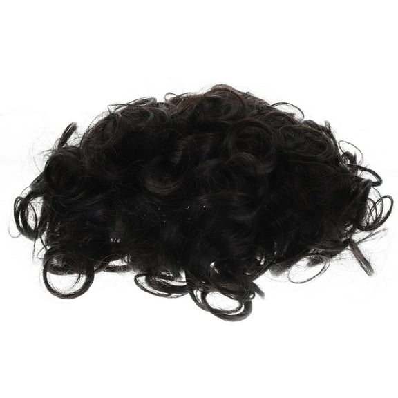 Moluckfu Hair Bun Extension Black 1Pcs 10.2x7.9in Curly Bun Hair Piece for Women