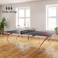 thumbnail image 3 of Soozier 9' x 5' Full Size Ping Pong Table, Table Tennis Table, Dark Grey, 3 of 10