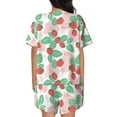 thumbnail image 3 of Bingfone Strawberry Print Pajamas Sets for Women Soft Short-Sleeved Pjs with Lounge Shorts Two Piece Sleepwear, 3 of 8