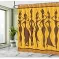 thumbnail image 5 of Ambesonne Afro Shower Curtain, Exotic Females Bohemian Art, 69"Wx84"L, Marigold and Brown, 5 of 5