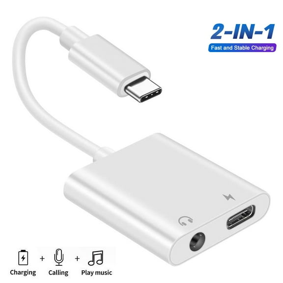 USB C to 3.5mm Headphone Adapter,CableCreation 2-in-1 USB C Type-C to Hi-Res 3.5mm Audio with PD Charging Adapter,Fast Charge for Google Pixel 2/3,Galaxy Note 9/S8/S9/S10