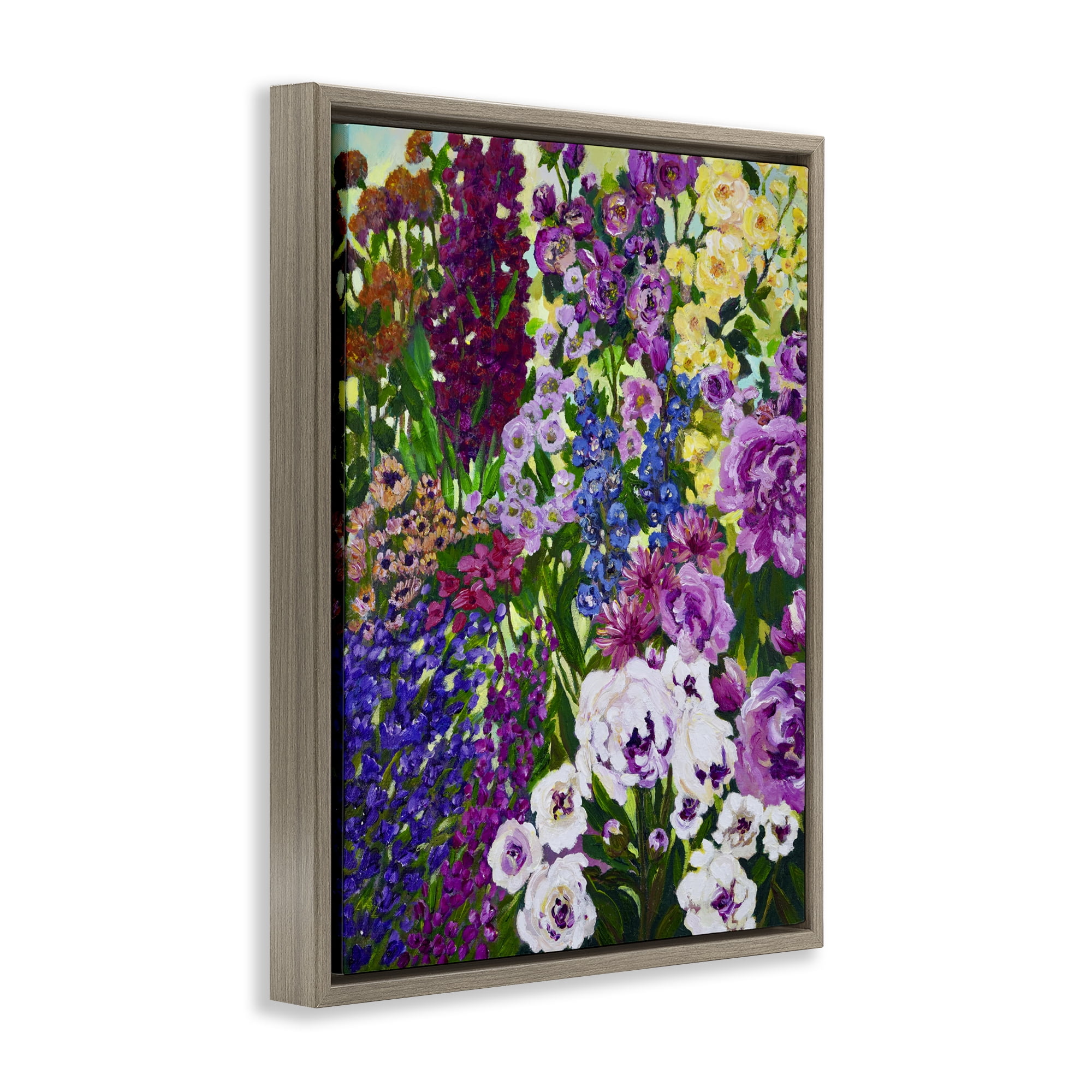 Stupell Industries Lush Greenhouse Garden Flowers Brown Framed Floater Canvas Wall Art, design by Lee Ann Zirbes