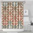 thumbnail image 2 of Retro Earthy Ethnic Shower Curtain 72x84 Inches Quick-Dry Polyester Curtain with Plastic Hooks Artistic Boho Style, 2 of 5