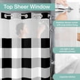 thumbnail image 4 of No Hook Shower Curtain, Black White Plaid Long Bathtub Curtains with Snap in Liner, Spring Farmhouse Buffalo Checkered Waterproof Washable Fabric Shower Curtain Set, 72"W x 84"L, 4 of 9