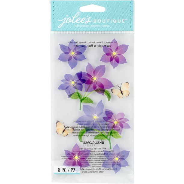 Jolee's Boutique Dimensional Stickers Purple Flowers