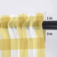 thumbnail image 5 of Yellow Gradient Valance Curtains for Kitchen/Living Room/Bathroom/Bedroom Window, Rod Pocket Small Topper Half Short Window Curtains Voile Sheer Scarf, Farm Plaid Buffalo Checkered Gingham 42"x18", 5 of 8
