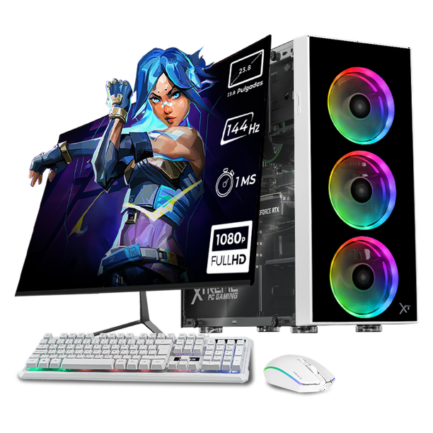 Xtreme PC Gaming Geforce RTX 3050 AMD Ryzen 5 5500 16GB SSD 1TB Monitor 23.8 144Hz WIFI White