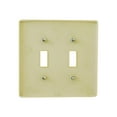 thumbnail image 2 of Hubbell Wiring Ivory NPJ2I 2-Gang Mid-Size Toggle Switch Wallplate Cover, 2 of 4