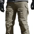 thumbnail image 2 of Plus Size Cargo Pants For Men Solid Casual Multiple Pockets Outdoor Straight Type Fitness Pants ﻿, 2 of 7