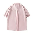thumbnail image 7 of YLSDY Button Down Shirt for Men Lightweight Soft Short Sleeve Shirts Summer Casual Loose Solid Color Beach Shirts Tops Pink XXXL, 7 of 7