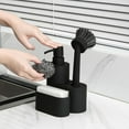 thumbnail image 4 of Boriyuan 3 in 1 Soap Dispenser with Sponge Holder and Brush for Bathroom Kitchen Sink Countertop Organizer Black, 4 of 8