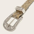 thumbnail image 4 of ITSAME Vintage Rhinestone Belts for Women, Fashion Sequin Adjustable Cowboy Pin Buckle Waistband Yellow Free Size, 4 of 6